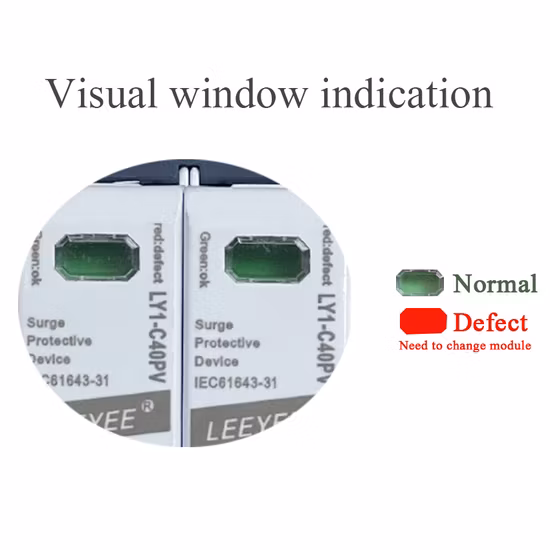 DIN レール DC ソーラー サージ プロテクター 2p 1000V DC 40kA MOV クラス II